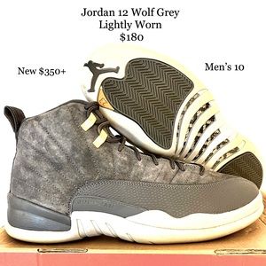Men’s 10 - Jordan 12 Retro "Dark Grey Wolf Grey" 130690-005. New Priced At $350